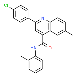 ChemSpider 2D Image | 2-(4-Chlorophenyl)-6-methyl-N-(2-methylphenyl)-4-quinolinecarboxamide | C24H19ClN2O
