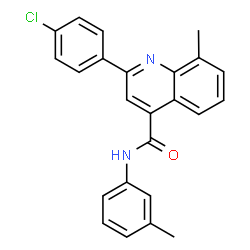 ChemSpider 2D Image | 2-(4-Chlorophenyl)-8-methyl-N-(3-methylphenyl)-4-quinolinecarboxamide | C24H19ClN2O