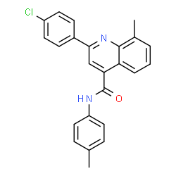 ChemSpider 2D Image | 2-(4-Chlorophenyl)-8-methyl-N-(4-methylphenyl)-4-quinolinecarboxamide | C24H19ClN2O