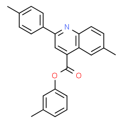 ChemSpider 2D Image | 3-Methylphenyl 6-methyl-2-(4-methylphenyl)-4-quinolinecarboxylate | C25H21NO2