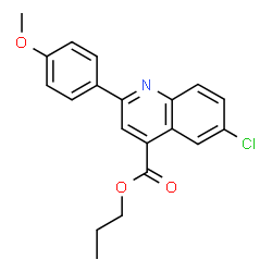 ChemSpider 2D Image | Propyl 6-chloro-2-(4-methoxyphenyl)-4-quinolinecarboxylate | C20H18ClNO3
