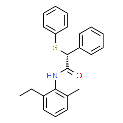 ChemSpider 2D Image | (2R)-N-(2-Ethyl-6-methylphenyl)-2-phenyl-2-(phenylsulfanyl)acetamide | C23H23NOS
