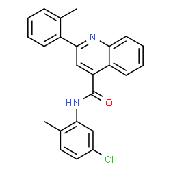 ChemSpider 2D Image | N-(5-Chloro-2-methylphenyl)-2-(2-methylphenyl)-4-quinolinecarboxamide | C24H19ClN2O