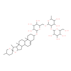 ChemSpider 2D Image | Spirost-5-en-3-yl hexopyranosyl-(1->2)-6-deoxyhexopyranosyl-(1->6)hexopyranoside | C45H72O17