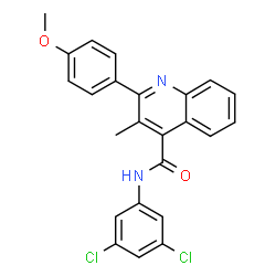 ChemSpider 2D Image | N-(3,5-Dichlorophenyl)-2-(4-methoxyphenyl)-3-methyl-4-quinolinecarboxamide | C24H18Cl2N2O2