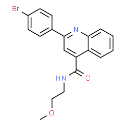 ChemSpider 2D Image | 2-(4-Bromophenyl)-N-(2-methoxyethyl)-4-quinolinecarboxamide | C19H17BrN2O2