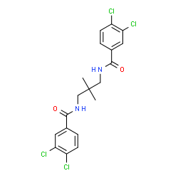 ChemSpider 2D Image | N,N'-(2,2-Dimethyl-1,3-propanediyl)bis(3,4-dichlorobenzamide) | C19H18Cl4N2O2