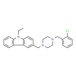 ChemSpider 2D Image | 3-{[4-(2-Chlorobenzyl)-1-piperazinyl]methyl}-9-ethyl-9H-carbazole | C26H28ClN3