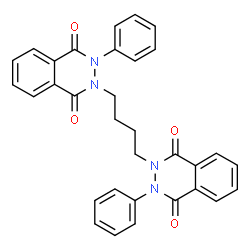ChemSpider 2D Image | 2,2'-(1,4-Butanediyl)bis(3-phenyl-2,3-dihydro-1,4-phthalazinedione) | C32H26N4O4