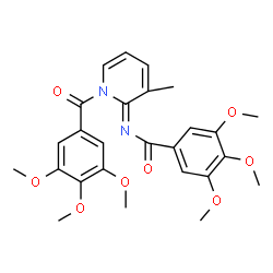 ChemSpider 2D Image | 3,4,5-Trimethoxy-N-[(2E)-3-methyl-1-(3,4,5-trimethoxybenzoyl)-2(1H)-pyridinylidene]benzamide | C26H28N2O8