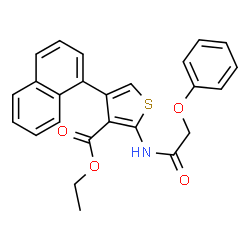 ChemSpider 2D Image | Ethyl 4-(1-naphthyl)-2-[(phenoxyacetyl)amino]-3-thiophenecarboxylate | C25H21NO4S
