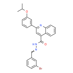 ChemSpider 2D Image | N'-(3-Bromobenzylidene)-2-(3-isopropoxyphenyl)-4-quinolinecarbohydrazide | C26H22BrN3O2