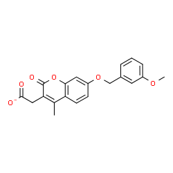 ChemSpider 2D Image | {7-[(3-Methoxybenzyl)oxy]-4-methyl-2-oxo-2H-chromen-3-yl}acetate | C20H17O6