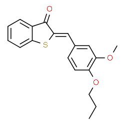 ChemSpider 2D Image | (2Z)-2-(3-Methoxy-4-propoxybenzylidene)-1-benzothiophen-3(2H)-one | C19H18O3S