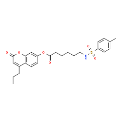 ChemSpider 2D Image | 2-Oxo-4-propyl-2H-chromen-7-yl 6-{[(4-methylphenyl)sulfonyl]amino}hexanoate | C25H29NO6S