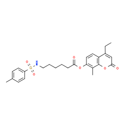 ChemSpider 2D Image | 4-Ethyl-8-methyl-2-oxo-2H-chromen-7-yl 6-{[(4-methylphenyl)sulfonyl]amino}hexanoate | C25H29NO6S