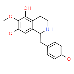 ChemSpider 2D Image | 6,7-Dimethoxy-1-(4-methoxybenzyl)-1,2,3,4-tetrahydro-5-isoquinolinol | C19H23NO4