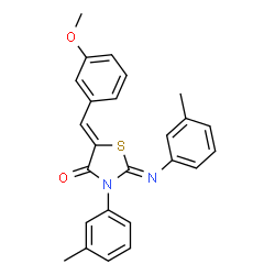 ChemSpider 2D Image | (2Z,5Z)-5-(3-Methoxybenzylidene)-3-(3-methylphenyl)-2-[(3-methylphenyl)imino]-1,3-thiazolidin-4-one | C25H22N2O2S