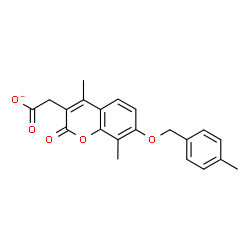 ChemSpider 2D Image | {4,8-Dimethyl-7-[(4-methylbenzyl)oxy]-2-oxo-2H-chromen-3-yl}acetate | C21H19O5