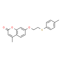 ChemSpider 2D Image | 4-Methyl-7-{2-[(4-methylphenyl)sulfanyl]ethoxy}-2H-chromen-2-one | C19H18O3S