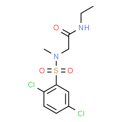 ChemSpider 2D Image | N~2~-[(2,5-Dichlorophenyl)sulfonyl]-N-ethyl-N~2~-methylglycinamide | C11H14Cl2N2O3S