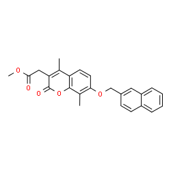 ChemSpider 2D Image | Methyl [4,8-dimethyl-7-(2-naphthylmethoxy)-2-oxo-2H-chromen-3-yl]acetate | C25H22O5