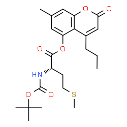 ChemSpider 2D Image | 7-Methyl-2-oxo-4-propyl-2H-chromen-5-yl N-{[(2-methyl-2-propanyl)oxy]carbonyl}-L-methioninate | C23H31NO6S
