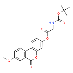 ChemSpider 2D Image | 8-Methoxy-6-oxo-6H-benzo[c]chromen-3-yl N-{[(2-methyl-2-propanyl)oxy]carbonyl}glycinate | C21H21NO7
