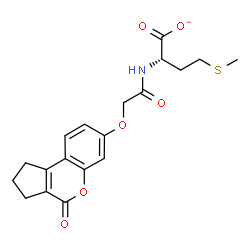 ChemSpider 2D Image | (2S)-4-(Methylsulfanyl)-2-({[(4-oxo-1,2,3,4-tetrahydrocyclopenta[c]chromen-7-yl)oxy]acetyl}amino)butanoate | C19H20NO6S