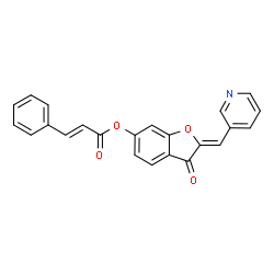 ChemSpider 2D Image | (2Z)-3-Oxo-2-(3-pyridinylmethylene)-2,3-dihydro-1-benzofuran-6-yl (2E)-3-phenylacrylate | C23H15NO4