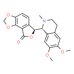 ChemSpider 2D Image | (6S)-6-[(1R)-6,7-Dimethoxy-2-methyl-1,2,3,4-tetrahydro-1-isoquinolinyl]furo[3,4-e][1,3]benzodioxol-8(6H)-one | C21H21NO6