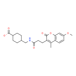 ChemSpider 2D Image | 4-({[3-(7-Methoxy-4-methyl-2-oxo-2H-chromen-3-yl)propanoyl]amino}methyl)cyclohexanecarboxylate | C22H26NO6