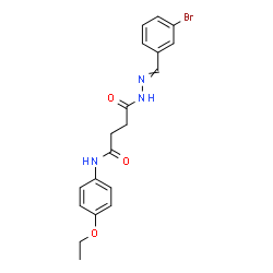 ChemSpider 2D Image | 4-[2-(3-Bromobenzylidene)hydrazino]-N-(4-ethoxyphenyl)-4-oxobutanamide | C19H20BrN3O3