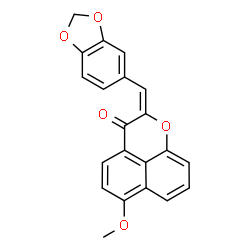 ChemSpider 2D Image | (2E)-2-(1,3-Benzodioxol-5-ylmethylene)-6-methoxybenzo[de]chromen-3(2H)-one | C21H14O5