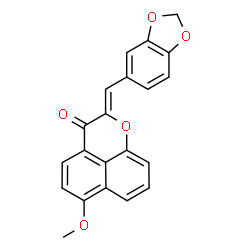 ChemSpider 2D Image | (2Z)-2-(1,3-Benzodioxol-5-ylmethylene)-6-methoxybenzo[de]chromen-3(2H)-one | C21H14O5