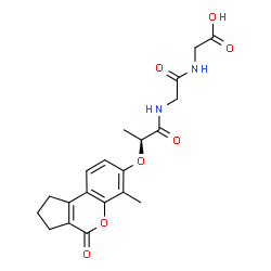 ChemSpider 2D Image | N-{(2S)-2-[(6-Methyl-4-oxo-1,2,3,4-tetrahydrocyclopenta[c]chromen-7-yl)oxy]propanoyl}glycylglycine | C20H22N2O7