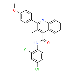 ChemSpider 2D Image | N-(2,4-Dichlorophenyl)-2-(4-methoxyphenyl)-3-methyl-4-quinolinecarboxamide | C24H18Cl2N2O2