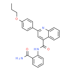 ChemSpider 2D Image | N-(2-Carbamoylphenyl)-2-(4-propoxyphenyl)-4-quinolinecarboxamide | C26H23N3O3