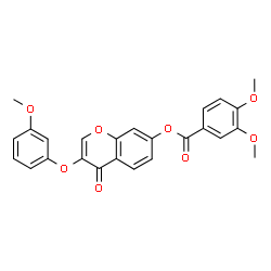 ChemSpider 2D Image | 3-(3-Methoxyphenoxy)-4-oxo-4H-chromen-7-yl 3,4-dimethoxybenzoate | C25H20O8