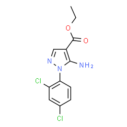 ChemSpider 2D Image | Ethyl 5-amino-1-(2,4-dichlorophenyl)-1H-pyrazole-4-carboxylate | C12H11Cl2N3O2