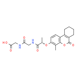 ChemSpider 2D Image | N-{(2S)-2-[(4-Methyl-6-oxo-7,8,9,10-tetrahydro-6H-benzo[c]chromen-3-yl)oxy]propanoyl}glycylglycine | C21H24N2O7