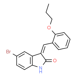 ChemSpider 2D Image | (3Z)-5-Bromo-3-(2-propoxybenzylidene)-1,3-dihydro-2H-indol-2-one | C18H16BrNO2