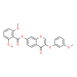 ChemSpider 2D Image | 3-(3-Methoxyphenoxy)-4-oxo-4H-chromen-7-yl 2,6-dimethoxybenzoate | C25H20O8