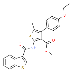 ChemSpider 2D Image | Methyl 2-[(1-benzothiophen-3-ylcarbonyl)amino]-4-(4-ethoxyphenyl)-5-methyl-3-thiophenecarboxylate | C24H21NO4S2