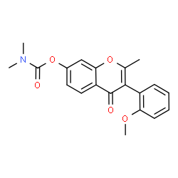 ChemSpider 2D Image | 3-(2-Methoxyphenyl)-2-methyl-4-oxo-4H-chromen-7-yl dimethylcarbamate | C20H19NO5