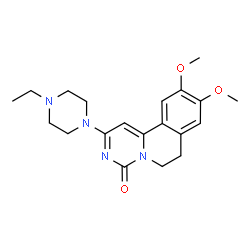 ChemSpider 2D Image | 2-(4-Ethyl-1-piperazinyl)-9,10-dimethoxy-6,7-dihydro-4H-pyrimido[6,1-a]isoquinolin-4-one | C20H26N4O3