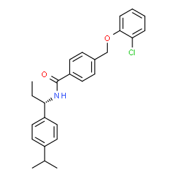 ChemSpider 2D Image | 4-[(2-Chlorophenoxy)methyl]-N-[(1S)-1-(4-isopropylphenyl)propyl]benzamide | C26H28ClNO2