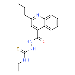 ChemSpider 2D Image | N-Ethyl-2-[(2-propyl-4-quinolinyl)carbonyl]hydrazinecarbothioamide | C16H20N4OS