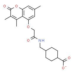 ChemSpider 2D Image | 4-[({[(3,4,7-Trimethyl-2-oxo-2H-chromen-5-yl)oxy]acetyl}amino)methyl]cyclohexanecarboxylate | C22H26NO6