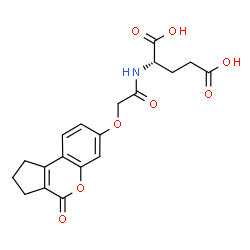 ChemSpider 2D Image | N-{[(4-Oxo-1,2,3,4-tetrahydrocyclopenta[c]chromen-7-yl)oxy]acetyl}-L-glutamic acid | C19H19NO8